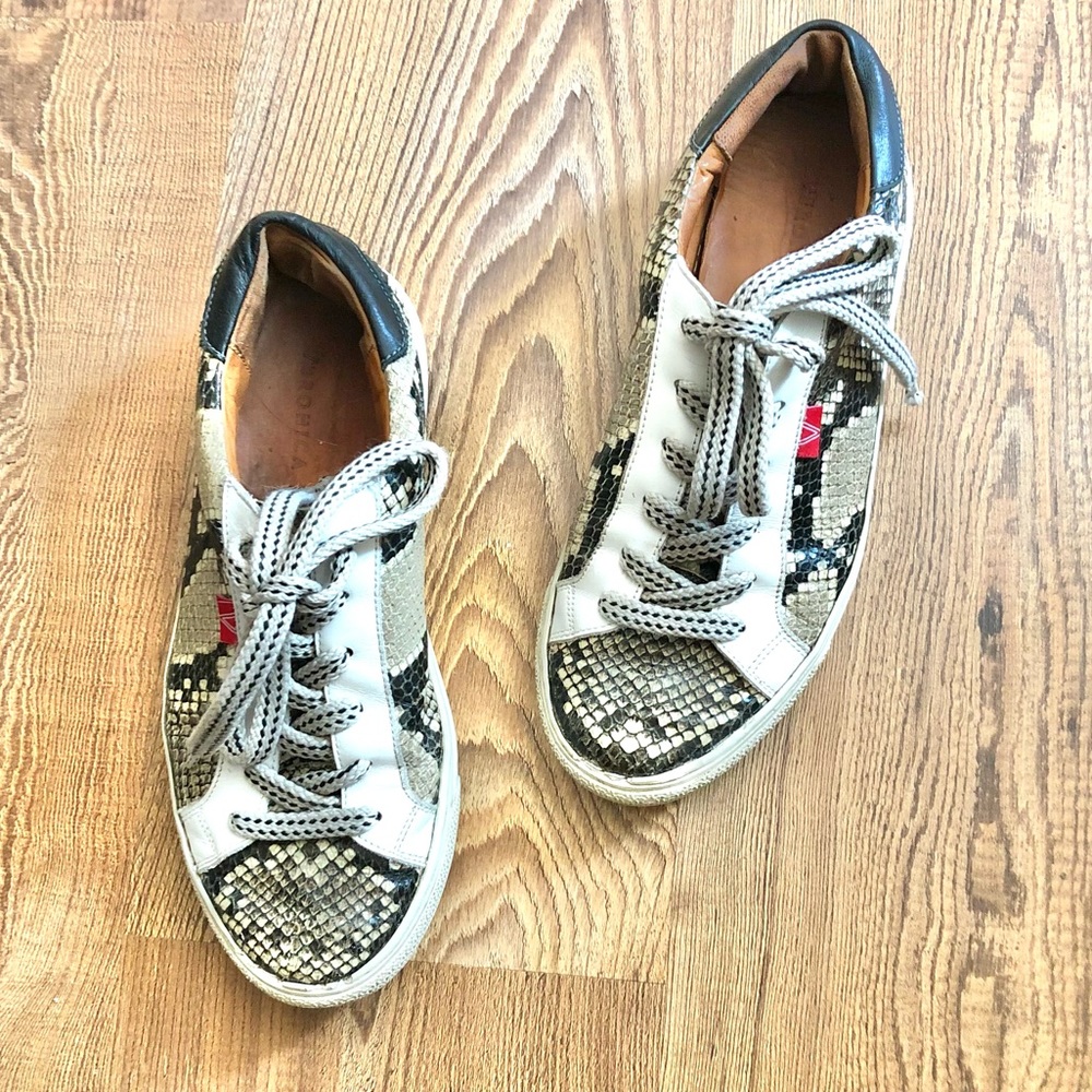 Veronica Beard Sami Python Print Leather Sneaker,… - image 2